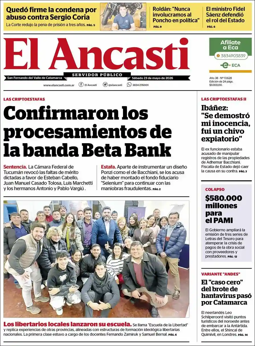Evolucion Streaming | FM IDENTIDAD BRAGADO - Tapa del diario Ancasti