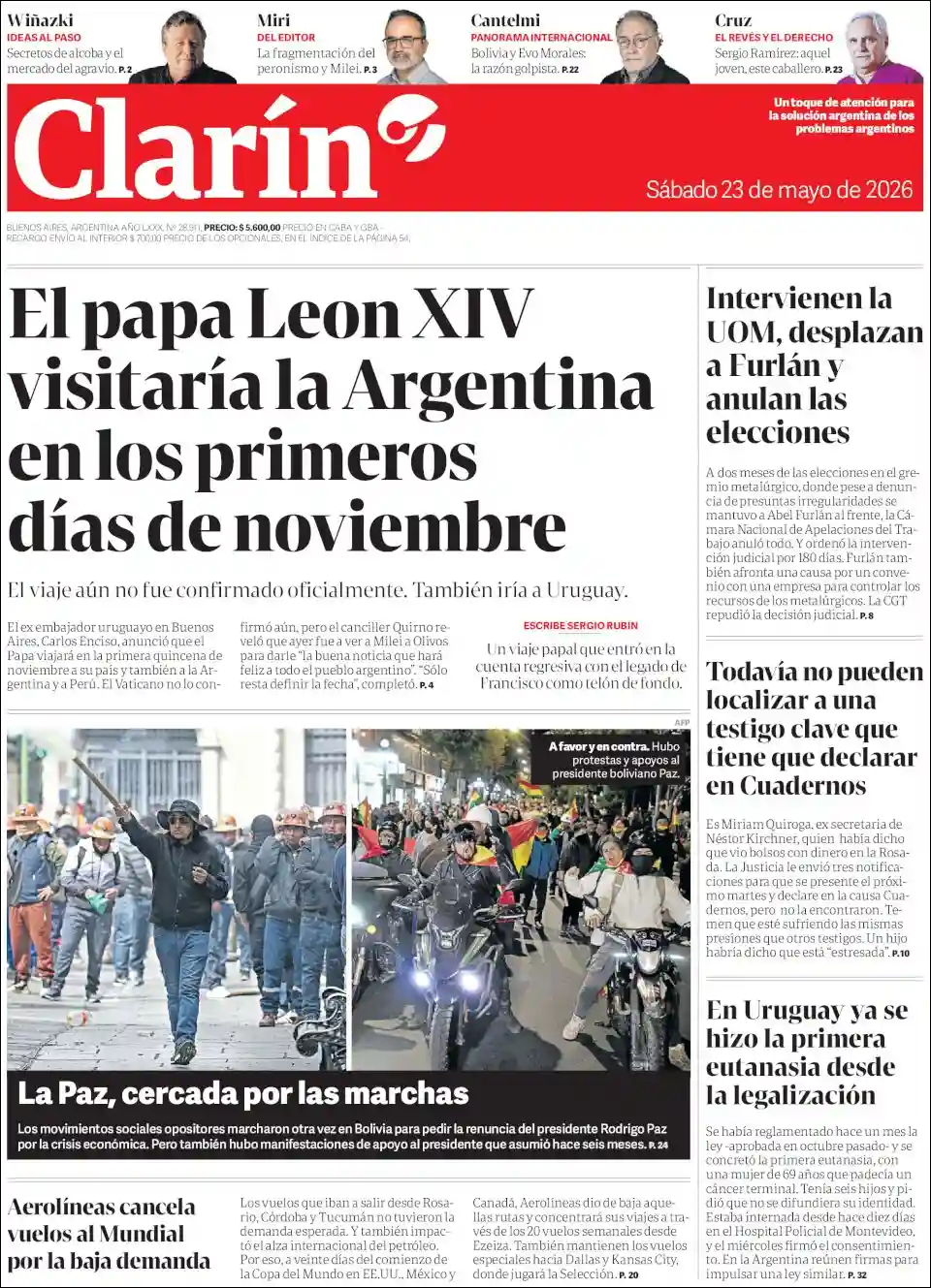 Evolucion Streaming | FM IDENTIDAD BRAGADO - Tapa del diario Clarin