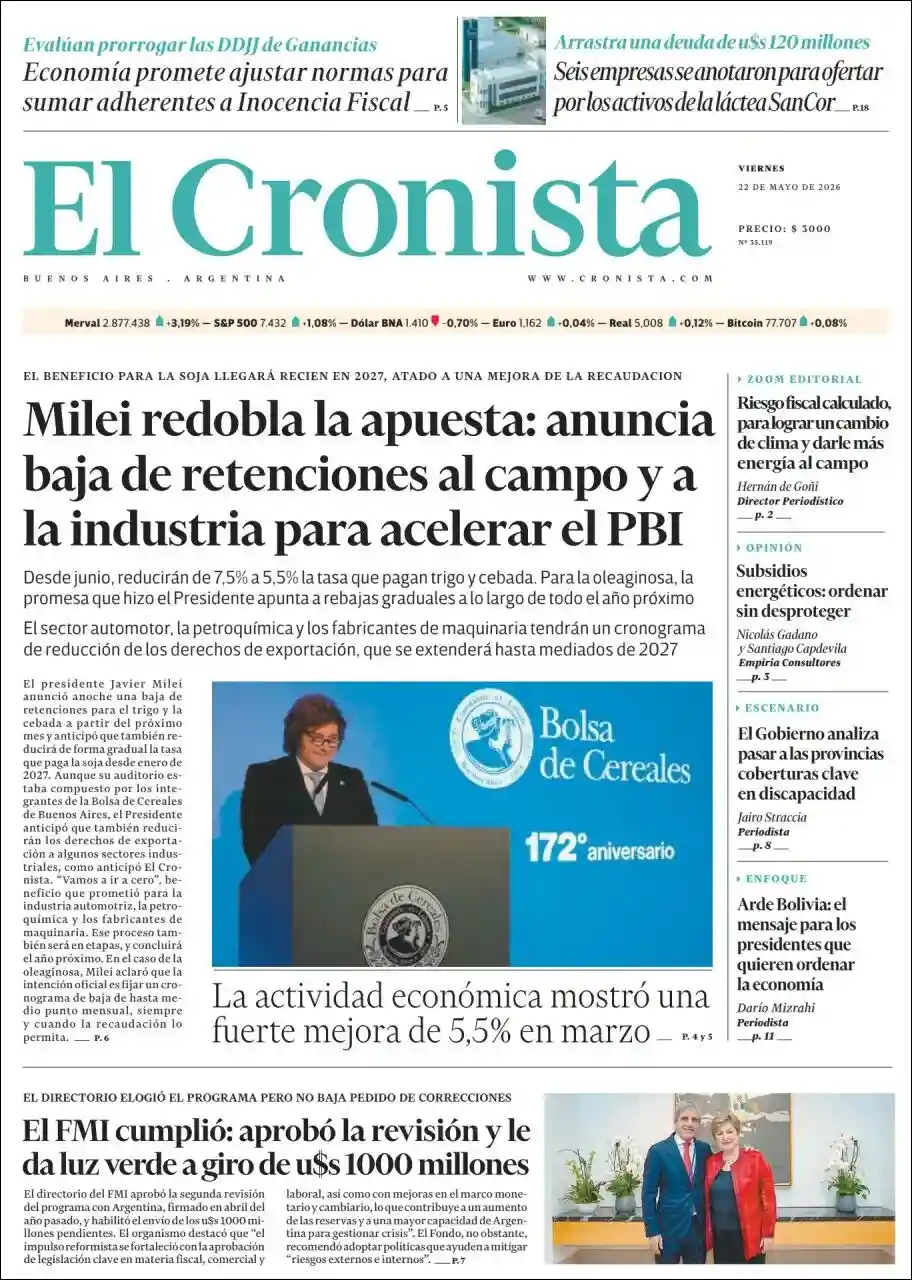 Evolucion Streaming | FM IDENTIDAD BRAGADO - Tapa del diario Cronista