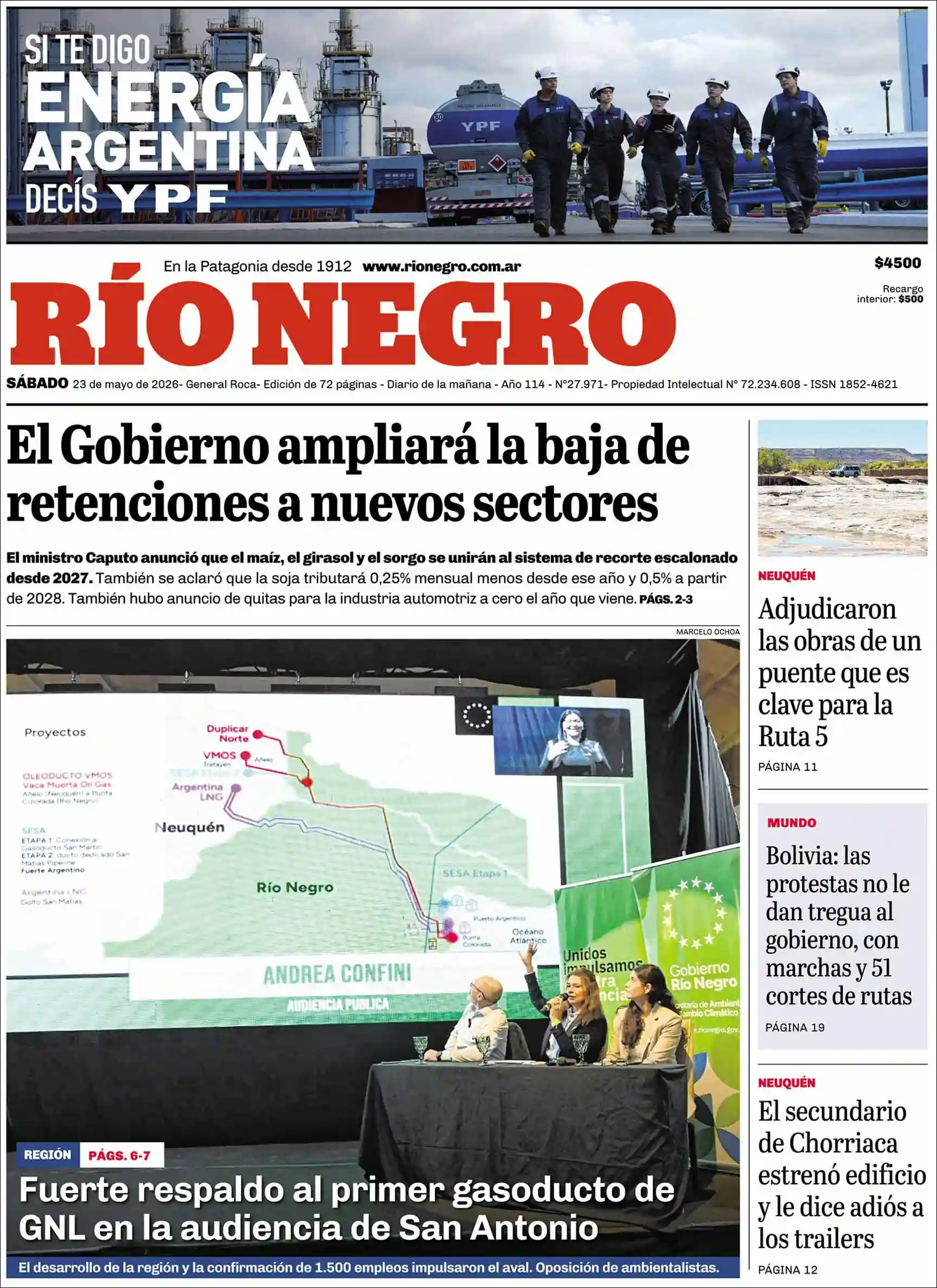 Evolucion Streaming | FM IDENTIDAD BRAGADO - Tapa del diario Rio Negro